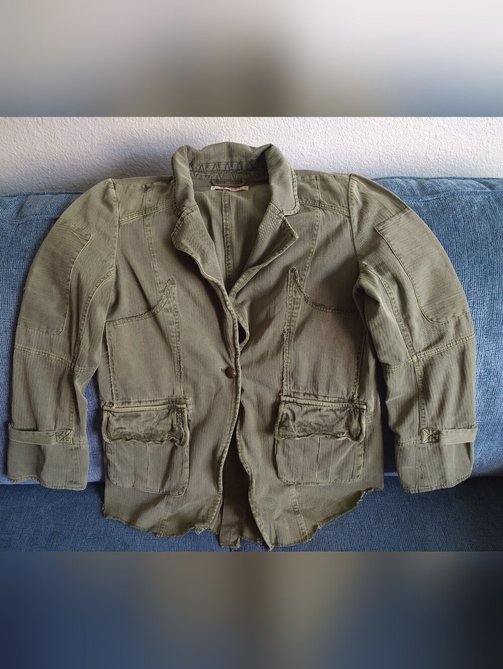 Free People Large Utility Jacket Olive Green